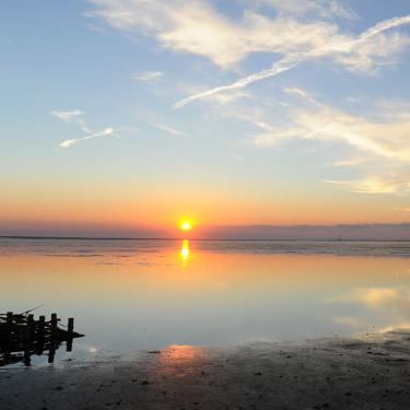 Solnedgang ved Nationalpark Vadehavet | Vadehavskysten
